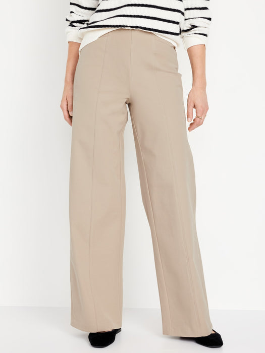 High-Waisted Pull-On Pixie Wide-Leg Pants