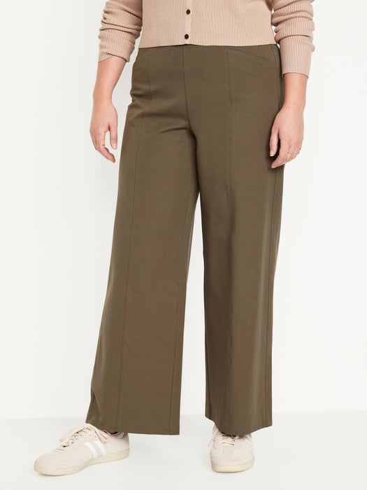 High-Waisted Pull-On Pixie Wide-Leg Pants