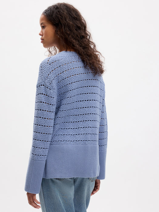 24/7 Split-Hem Crochet Sweater