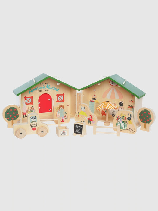 Farmers Market Day Portable Wooden Toy Set