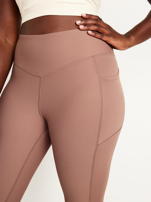 High-Waisted PowerSoft Ribbed 7/8 Leggings