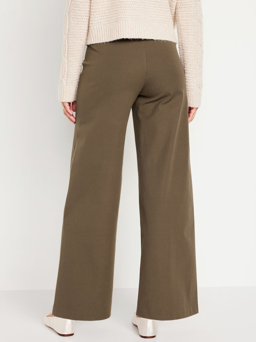 High-Waisted Pull-On Pixie Wide-Leg Pants