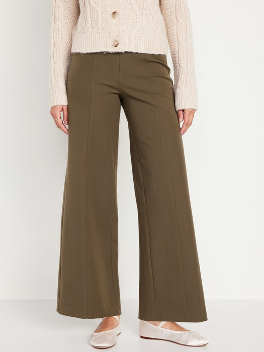 High-Waisted Pull-On Pixie Wide-Leg Pants