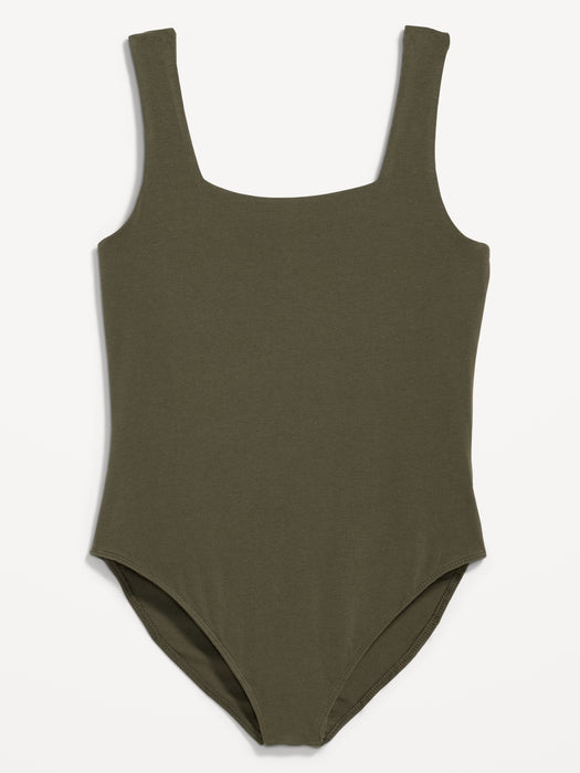 Square-Neck Tank Top Bodysuit