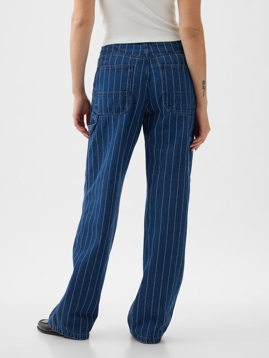 Mid Rise '90s Loose Pinstripe Carpenter Jeans