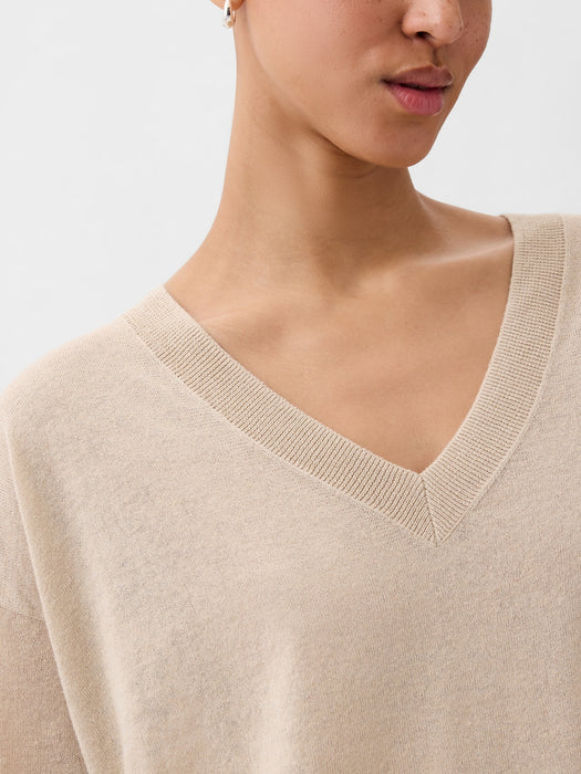 24/7 Split-Hem Linen-Blend Sweater