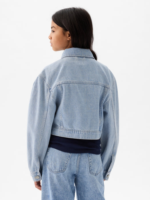 Kids Cropped Icon Denim Jacket