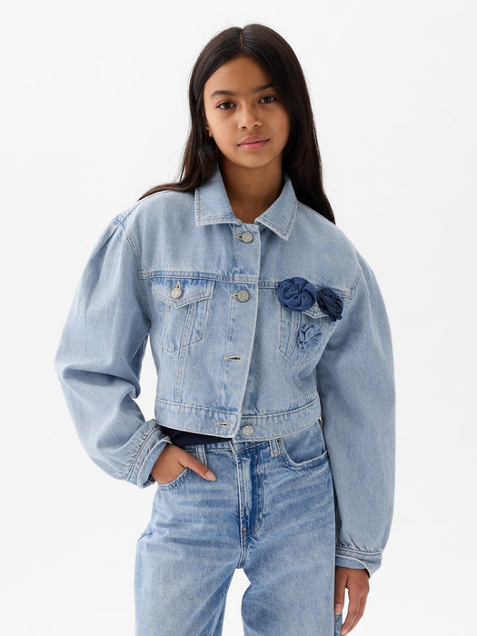 Kids Cropped Icon Denim Jacket