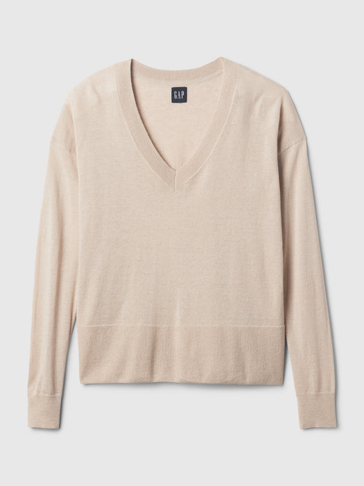 24/7 Split-Hem Linen-Blend Sweater