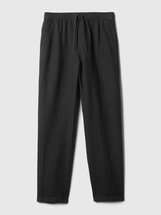 Linen-Cotton Pull-On Pants