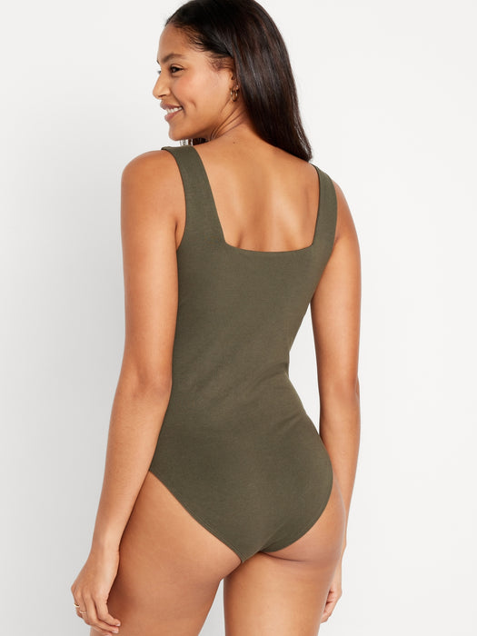 Square-Neck Tank Top Bodysuit