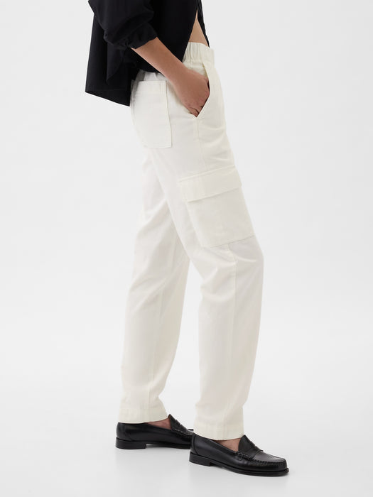 Mid Rise Twill Cargo Pants