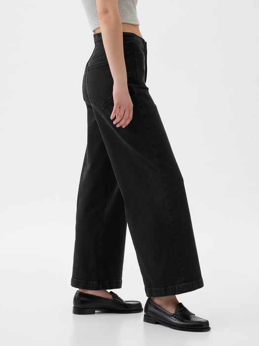 High Rise Stride Wide-Leg Ankle Jeans