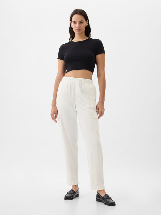 Mid Rise Twill Cargo Pants