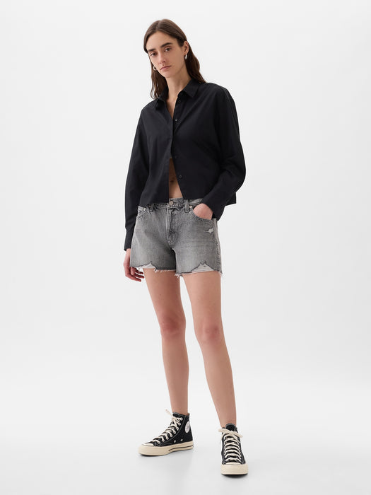 Low Rise Stride Denim Shorts