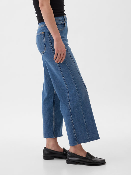 High Rise Stride Wide-Leg Ankle Jeans