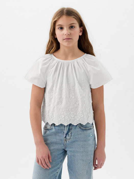 Kids Eyelet Flutter Shirt