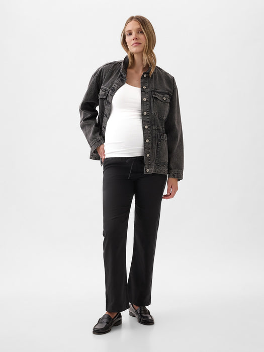 Maternity Full Panel Twill Khakis