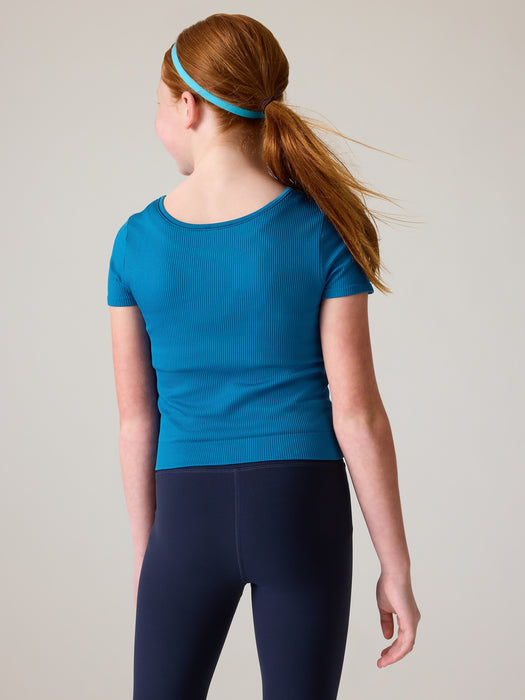 Athleta Girl Rise Above Rib Crop Tee