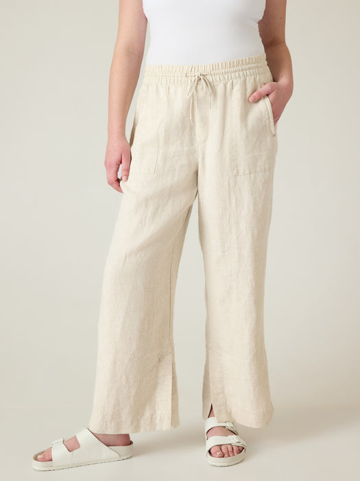 Retreat Linen Mid Rise Wide Leg Pant