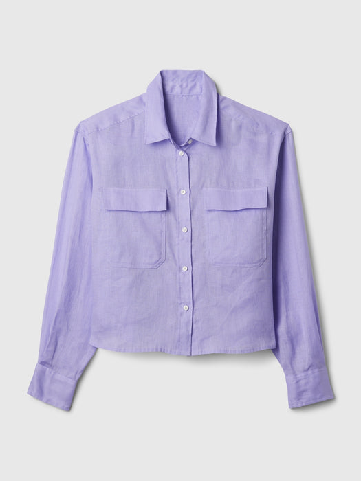 100% Linen Cropped Shirt