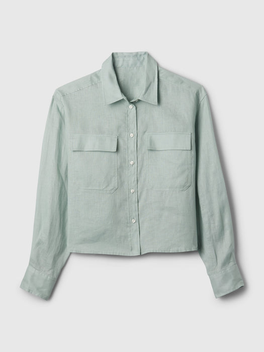 100% Linen Cropped Shirt