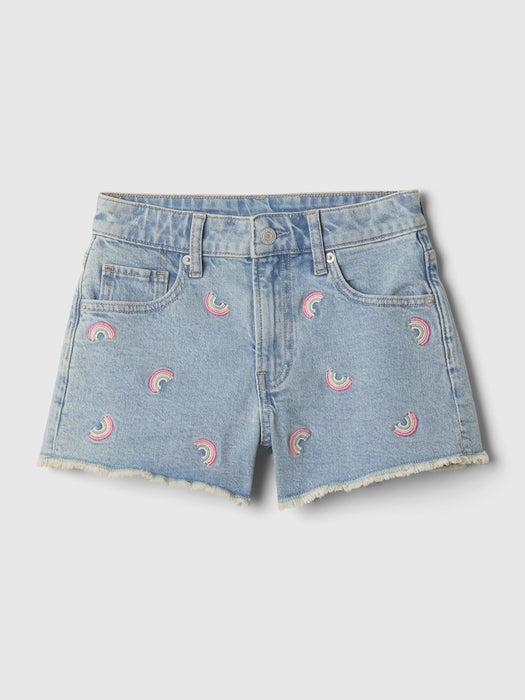 Kids High Rise Denim Shorts