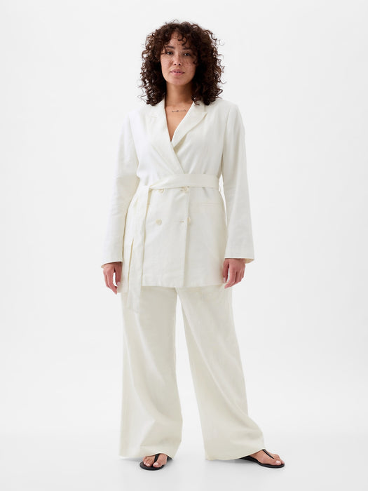 365 High Rise Linen-Cotton Trousers