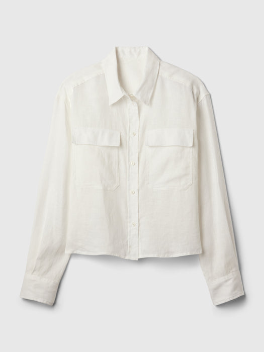 100% Linen Cropped Shirt