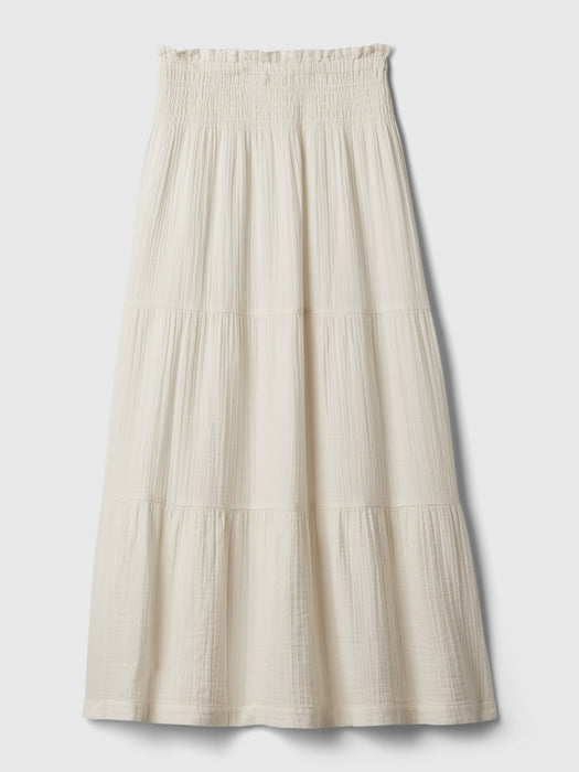 Crinkle Gauze Tiered Maxi Skirt