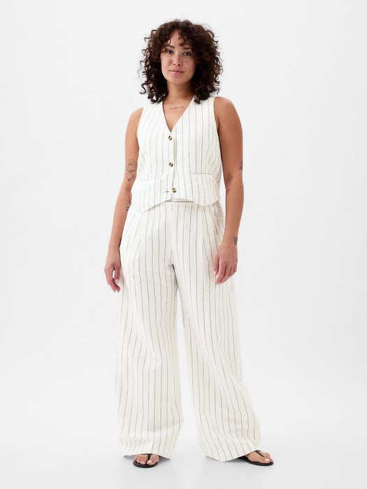 365 High Rise Linen-Cotton Trousers