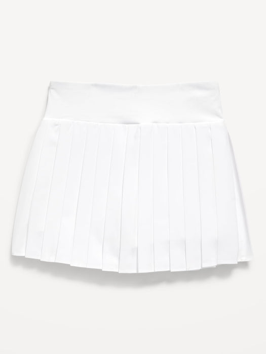 High-Waisted Pleated Performance Skort for Girls