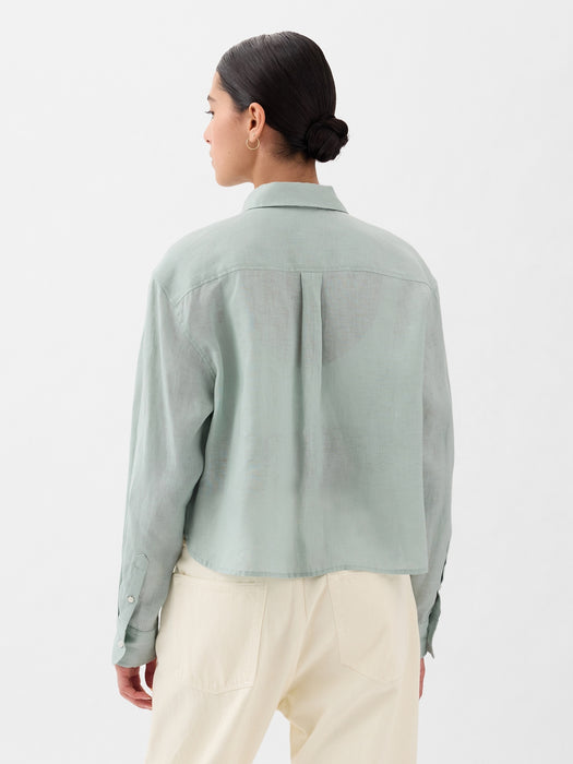 100% Linen Cropped Shirt