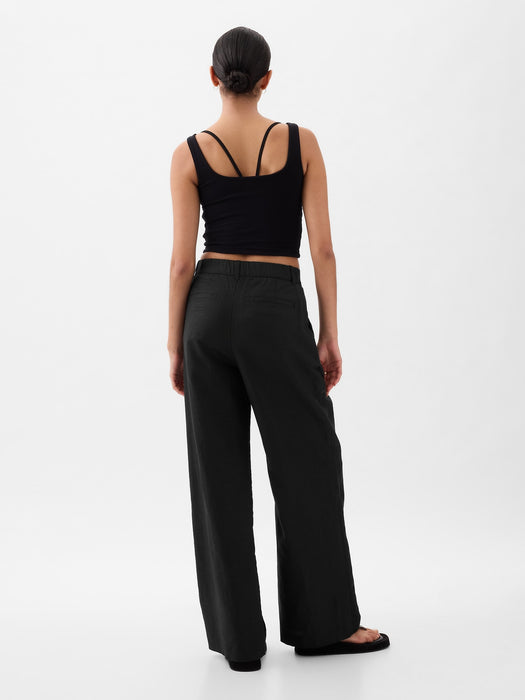 365 High Rise Linen-Cotton Trousers