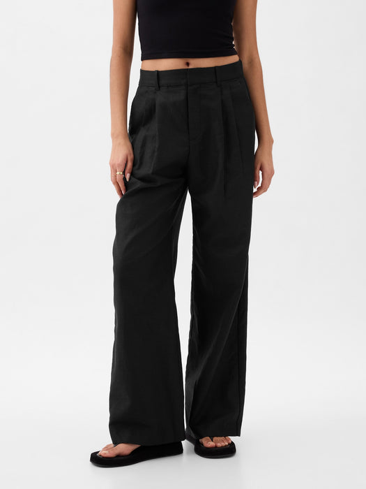 365 High Rise Linen-Cotton Trousers