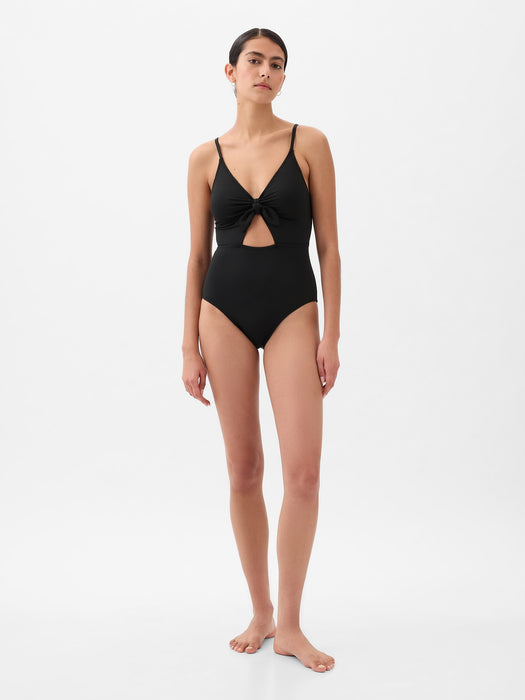 Tie-Knot Cutout One-Piece Swimsuit