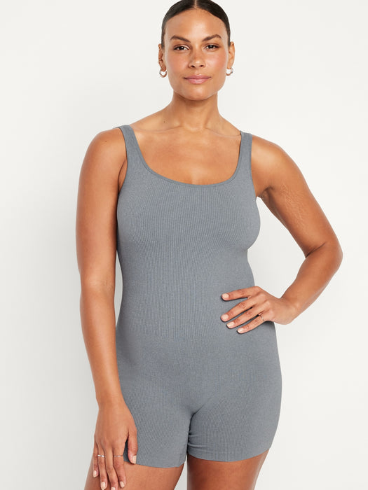 Seamless Rib-Knit Bodysuit -- 6-inch inseam