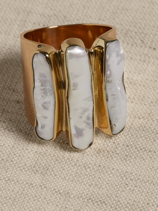 Abstract Triple Pearl Ring by Aureus + Argent