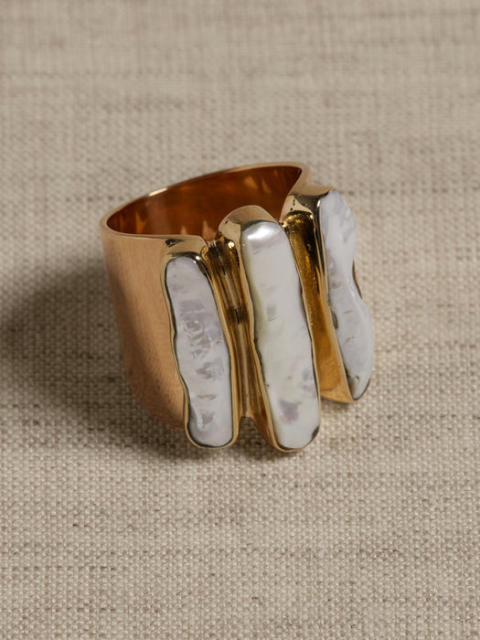 Abstract Triple Pearl Ring by Aureus + Argent