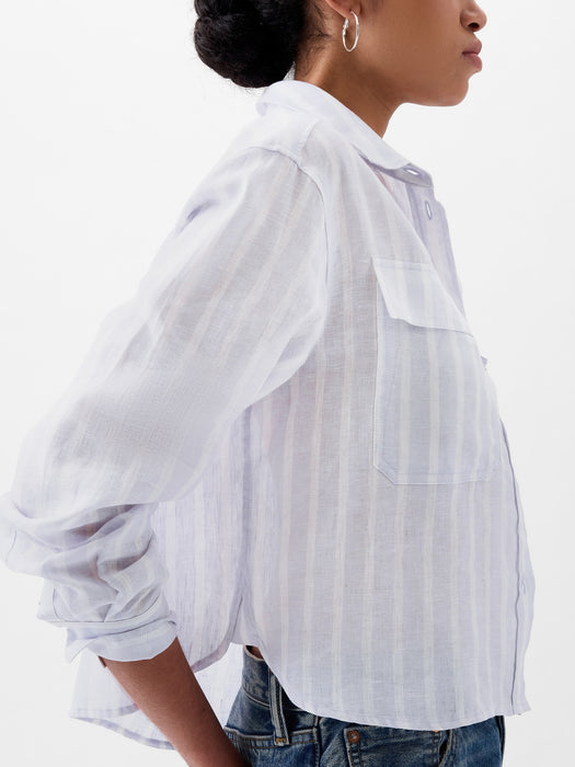 100% Linen Cropped Shirt