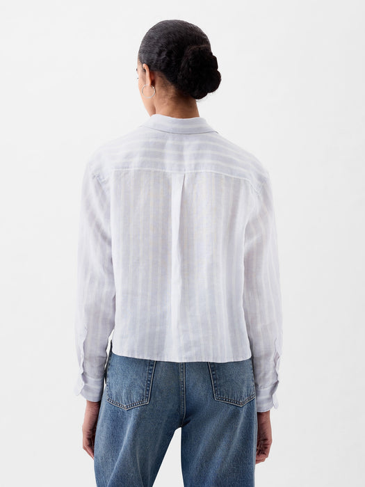 100% Linen Cropped Shirt