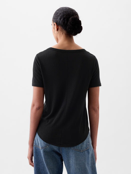 Linen-Blend T-Shirt