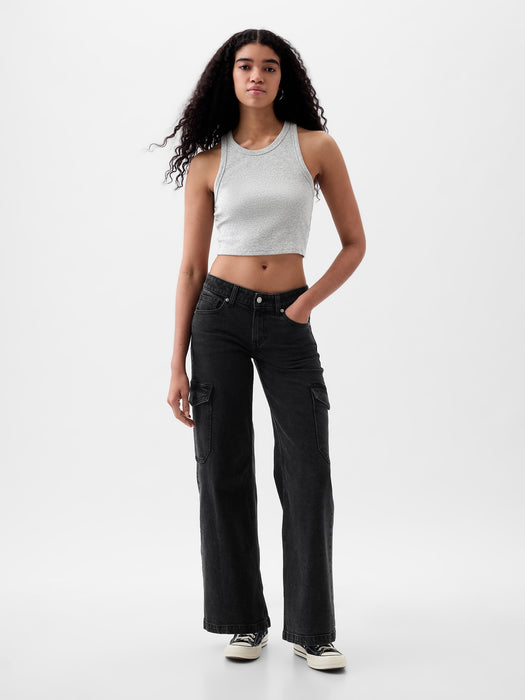 Low Rise Stride Wide-Leg Cargo Jeans