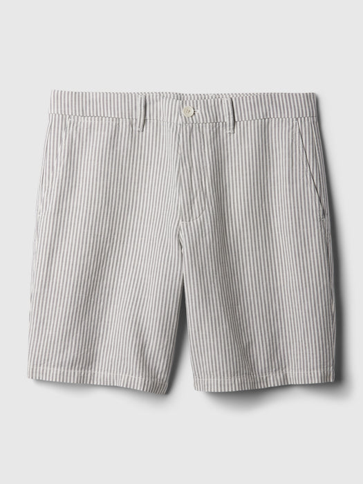 8" Linen-Cotton Shorts