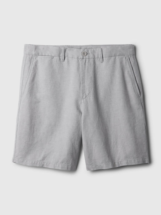 8" Linen-Cotton Shorts