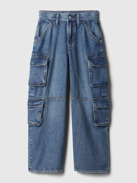 Kids Double Cargo Baggy Jeans