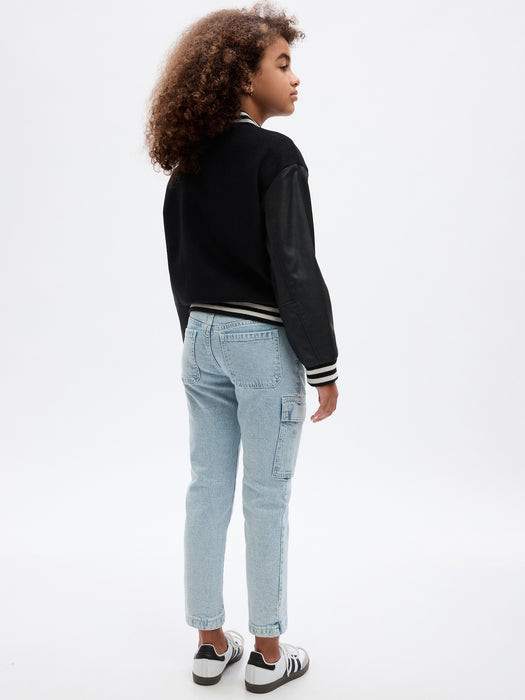 Kids High Rise Girlfriend Cargo Jeans