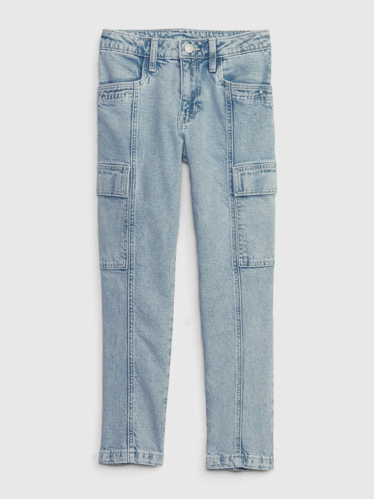 Kids High Rise Girlfriend Cargo Jeans