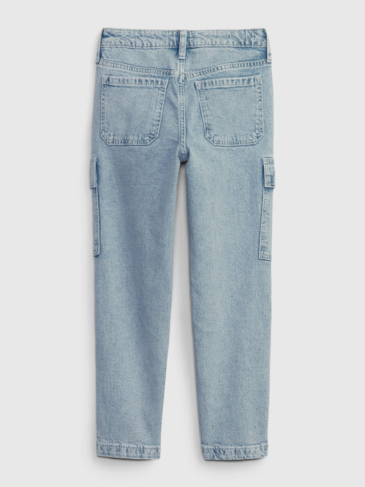 Kids High Rise Girlfriend Cargo Jeans