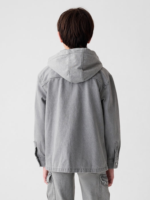 Kids Hooded Denim Jacket